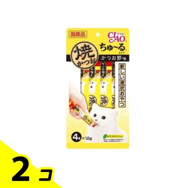 他サイト： いなば CIAO(チャオ) 焼かつお ちゅ〜る(ちゅーる)タイプ 猫用 かつお節味 12g (×4本) 2個セットの商品画像