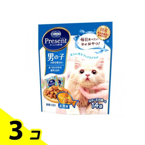 他サイト： コンボ プレゼント キャット おやつ 男の子 お魚味 14袋入 (42g) 3個セットの商品画像