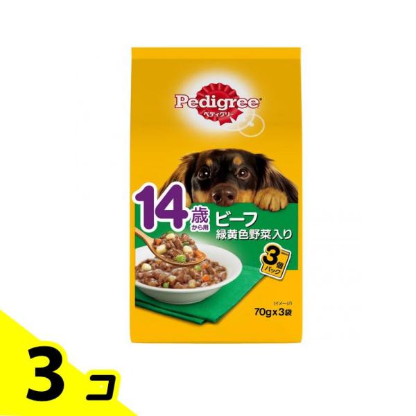 他サイト： ペディグリー パウチ 14歳から用 ビーフ&amp;緑黄色野菜 70g (×3p) 3個セットの商品画像