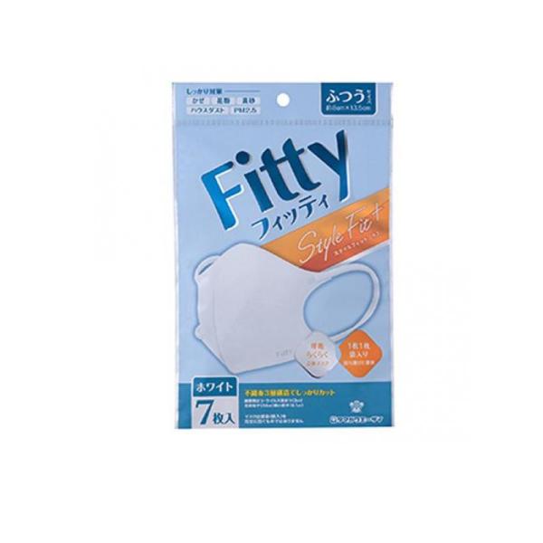 他サイト： フィッティ スタイルフィットプラス立体マスク ふつう W ホワイト 7枚入 (1個)の商品画像