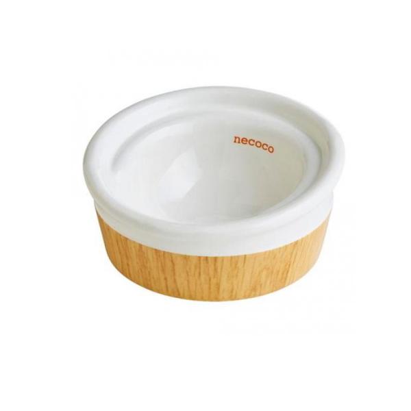 他サイト： ペティオ 猫用 necoco(ネココ) 食べやすい木目調陶器食器 ドライフード向き 140mL (1個)の商品画像