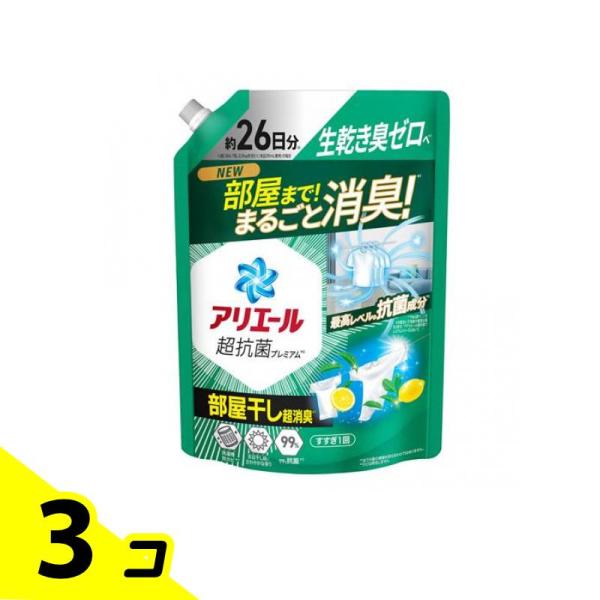 P&Gジャパン アリエールジェル 部屋干しプラス 詰め替え用 超特大 625g (約26日分) ×3個