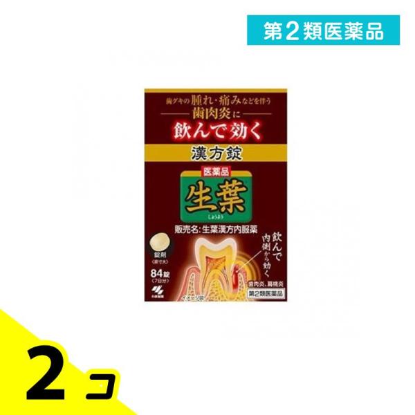 第２類医薬品 生葉漢方錠 84錠 7日分 飲み薬 内服薬 歯茎の腫れ 痛み 歯肉炎 扁桃炎 しょうよう 小林製薬 2個セット