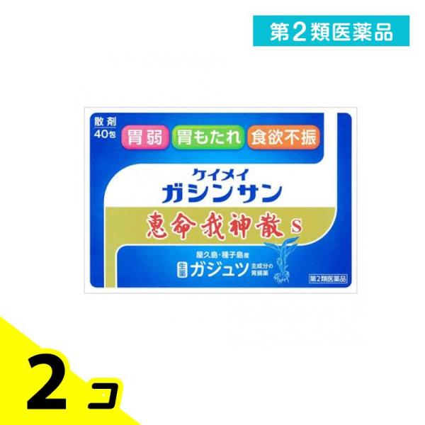 第２類医薬品 恵命我神散 S 散剤タイプ 40包 胃腸薬 食欲不振 胃もたれ 胃弱 市販 2個セット