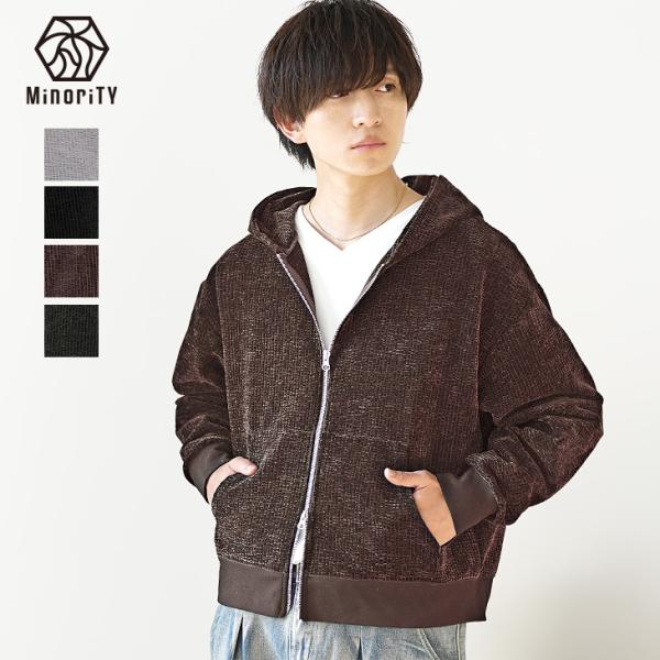 MinoriTY（マイノリティ） パーカー メンズ 厚手 ジップ ショート丈