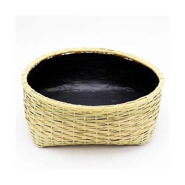 松葉編炭取 風炉用 松本頌竹作 炭斗 炭道具 竹製 茶道具 茶の湯用品