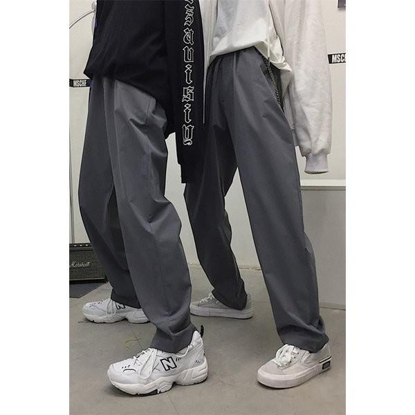 パンツレディースメンズボトムス無地ロングスーツパンツ韓国風お出かけワイドパンツ29グレーパンツ Xkunami Xwvym604 Minto 通販 Yahoo ショッピング