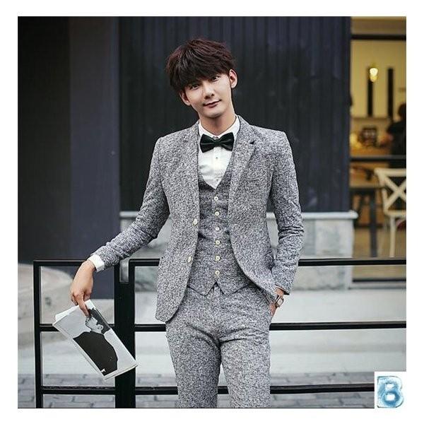 メンズビジネススーツアウターメンズファッション細身お兄系v系ホスト結婚式2次会きれいめ三点セット上着パンツベスト Xkundust Iyzju236 Minto 通販 Yahoo ショッピング