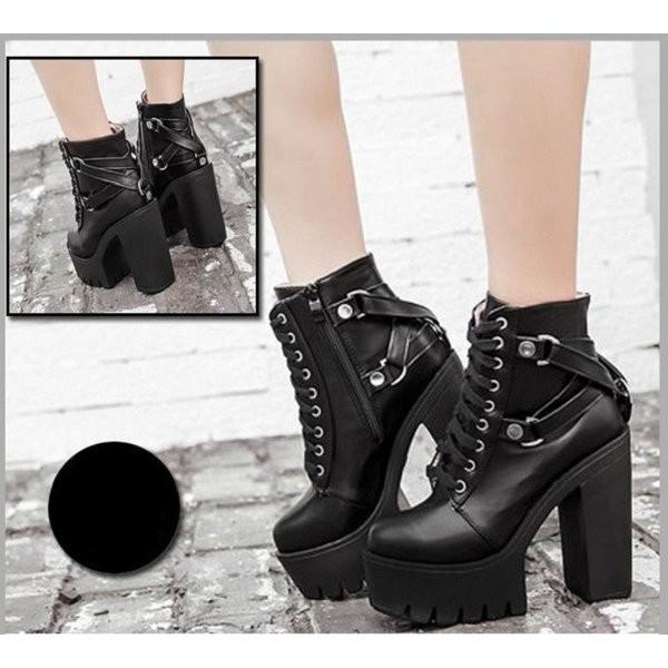 レディースブーツブーツショートブーツレースアップブーツ大きいサイズレディースプラットフォーム厚底ブーツチャンキーヒールxt 047 Xkuneen Eoayz693 Minto 通販 Yahoo ショッピング