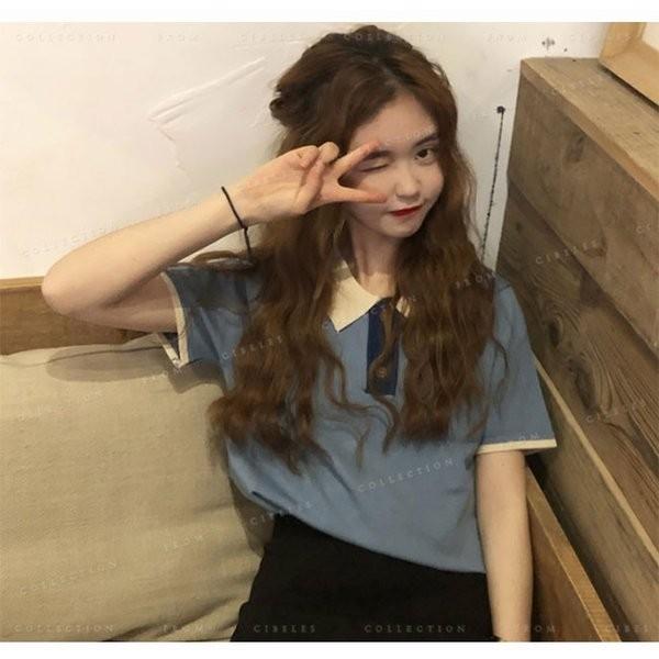 ポロシャツtシャツ超目玉 ポロシャツ半袖ドルマンスリーブトップス韓国ファッションレディース原宿風体型カバーシャツ Xkunejej Wtodx296 Minto 通販 Yahoo ショッピング