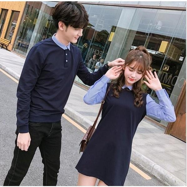 カップルお揃い男女兼用パーカー重ね着メンズパーカーレディースワンピースポロシャツペアルックトップス御夫婦ペア秋冬物通学運動ジャージ Xkungel Dboml6 Minto 通販 Yahoo ショッピング