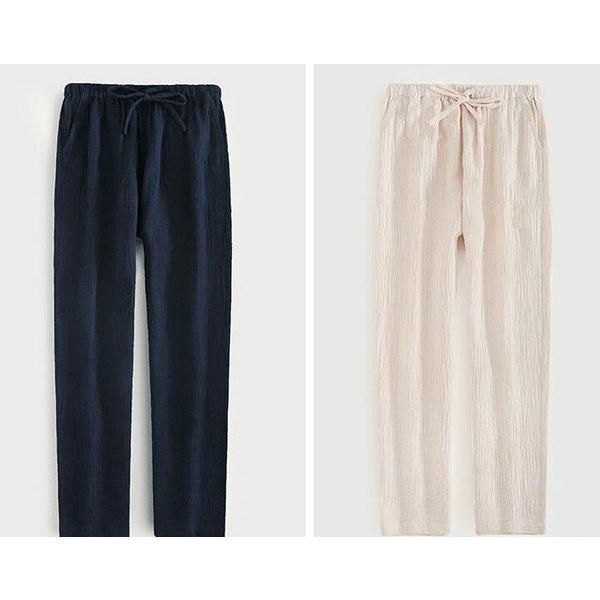 二重ガーゼパンツメンズファッションルームウエアボトムスパジャマ５色コットン日系春夏秋レディースパンツナイトウエア寝間着 Xkungel Gktjy429 Minto 通販 Yahoo ショッピング