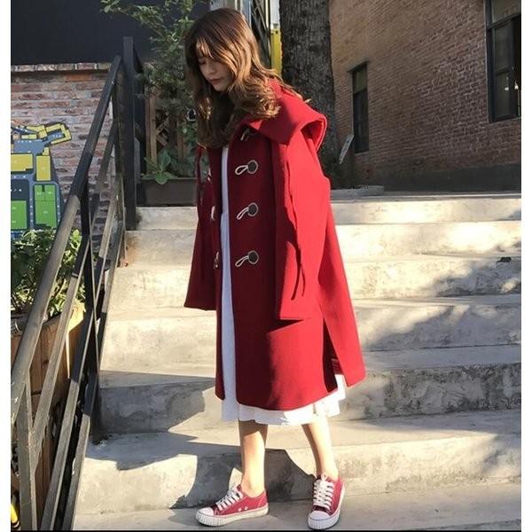 高級ブランド ダッフルコート レディースコート フード付き ロング丈 無地 レディース ダッフルコート 無地ロング丈 ２色 秋冬 通学 通勤 学院風 コート カジュアル 学生 秋冬アウター フード付き コート アウター Albinofoundation Org
