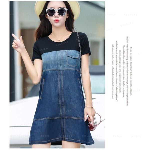 シャツワンピースデニム切り替え大きいサイズファッションワンピース体型カバーおしゃれきれいめミニスカート Xkunsel Oqtpn921 Minto 通販 Yahoo ショッピング