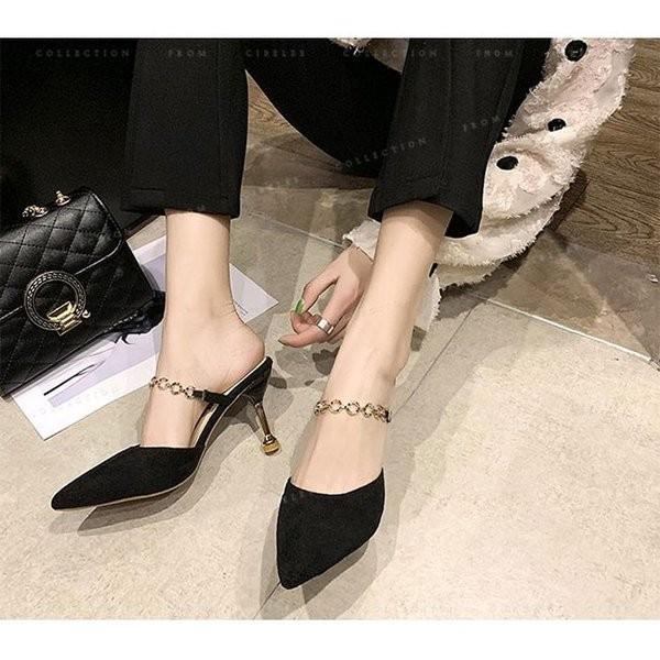 韓国ファッション レディーススリッパ8cmヒールハイヒールピンヒールとんがり通勤大人らしいレディースファッション Xkunsel Ymaxt872 Minto 通販 Yahoo ショッピング