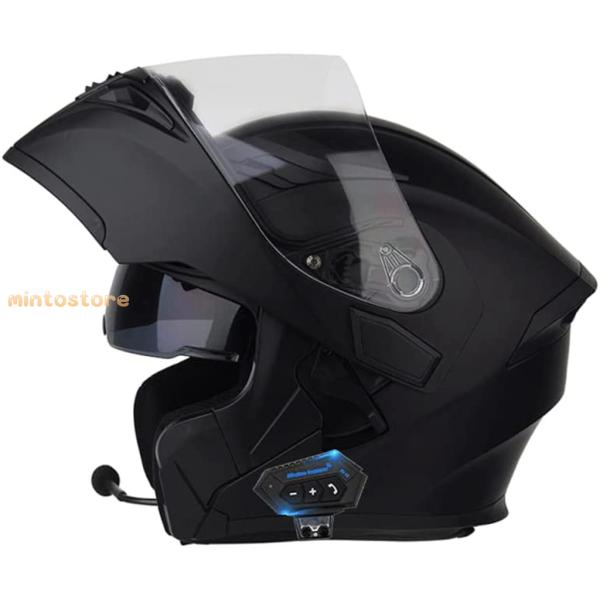 システムヘルメット ブルートゥース付き フリップアップヘルメット バイクヘルメット 多色 人気商品 男女通用 フルフェイスヘルメット 通気 :smlbb44z3gf:森の屋 通販 Bluetooth付きバイクヘルメットフルフェイスシステムヘルメットLサイズ-4