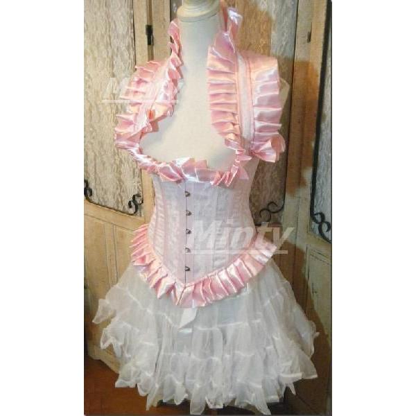 豪華なドレスコルセット ベビーピンクサテン地に白ホワイト花柄レースがけアンダーバストコルセットmintyミンティー pink Mintyミンティー 通販 Yahoo ショッピング