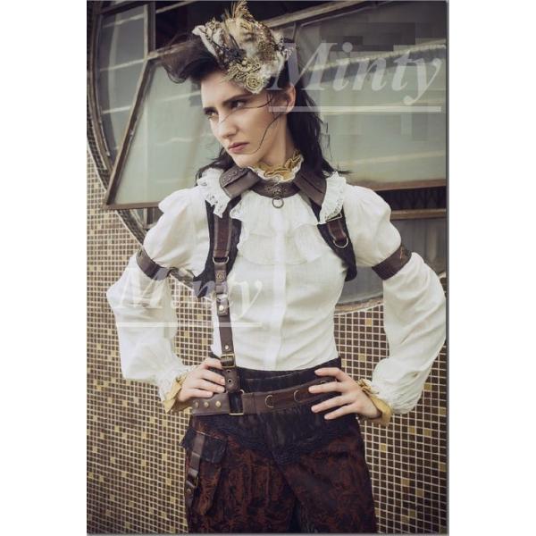 ミンティーmintyクラシカル スチームパンク ホワイト白にベージュフリルブラウスシャボ首飾り アームバンド付773whrq Bl Buyee Buyee 日本の通販商品 オークションの代理入札 代理購入