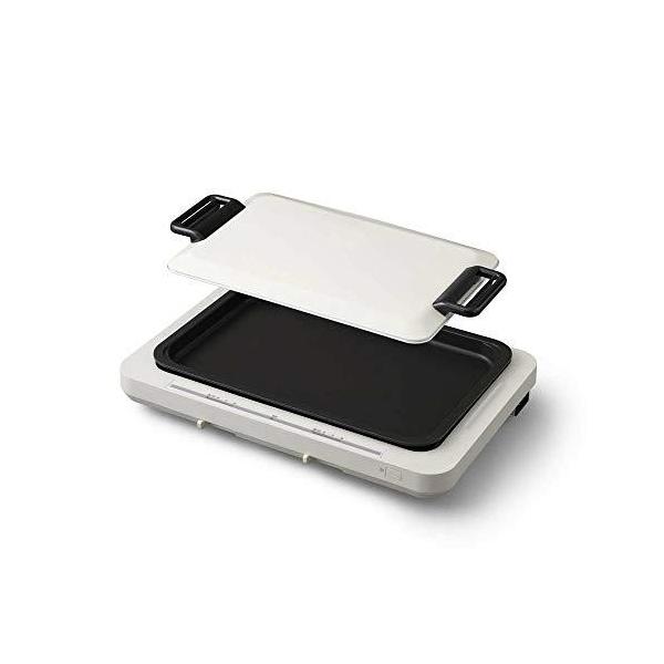 アイリスオーヤマ ホットプレート 平面 タイプ 左右温度調整 1枚 アタッチメント付 ホワイト WHP011W