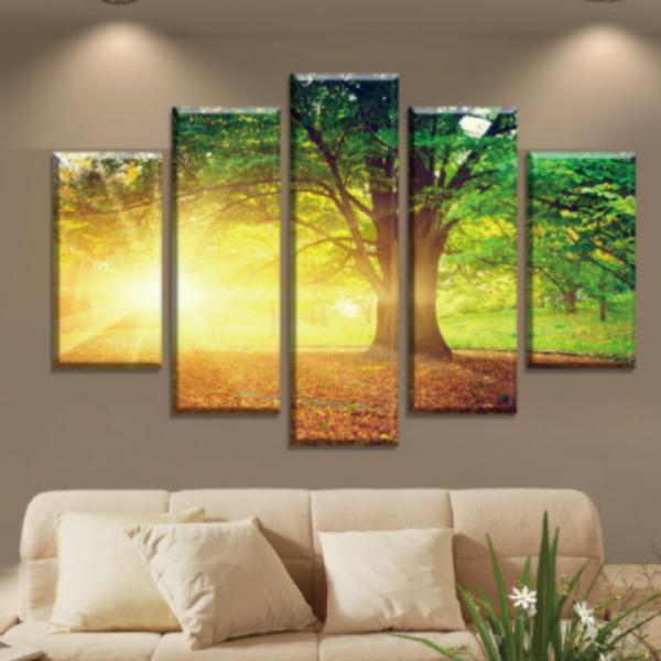 新品　ガラス　壁掛け　アートパネル ポスター　3PCSセット 自然風景　絵画 海絵 アートパネル 青い海 ポスター 自然風景 日光 絵画 風景画