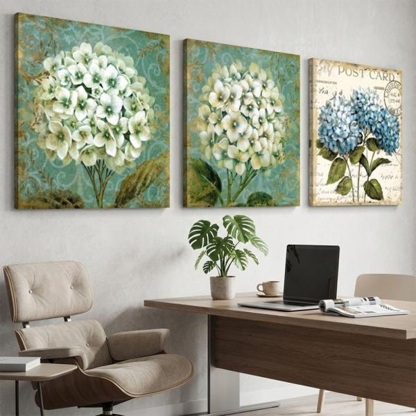 絵画 アートパネル 3枚セット 北欧 おしゃれ 壁掛け 花 植物 モダン