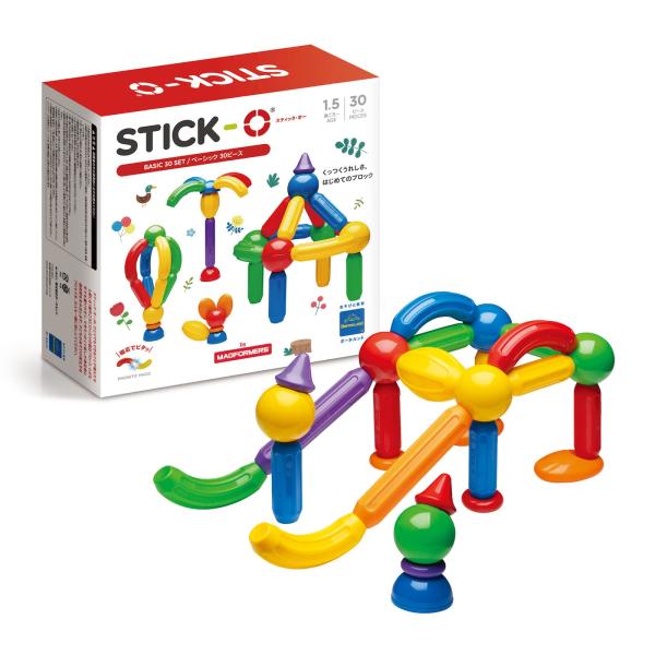 ボーネルンド (BorneLund) スティック・オー (STICK-O) ベーシックセット 30ピース 1歳半頃 SO901003
