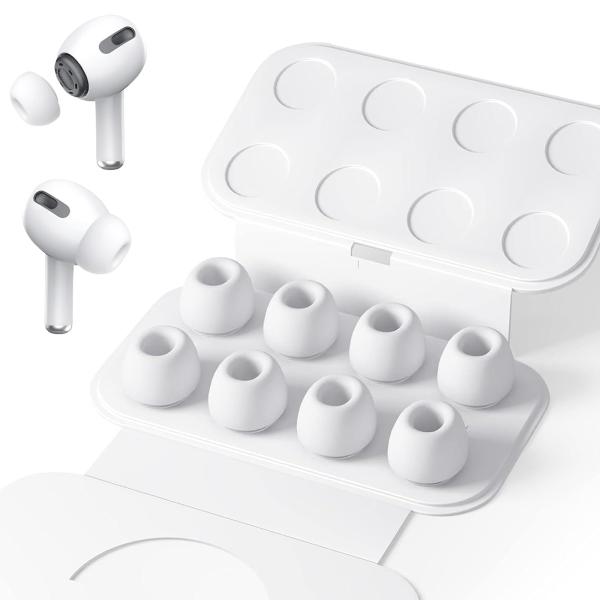 YUWAKAYI イヤーピース AirPods Pro 第2/1世代対応 シリコン イヤーチップ (ホワイト、Lサイズ 3組)