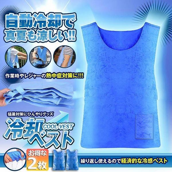 冷却ベスト 水冷 クールベスト 冷感ベスト 2枚セット 空調服 物理冷却