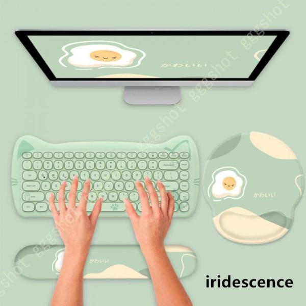 マウスパッド キーボード用リストレスト 1点 2点 セット 低反発 手首クッション 卵柄 人間工学 アームレスト 疲労軽減 パームレスト オフィス