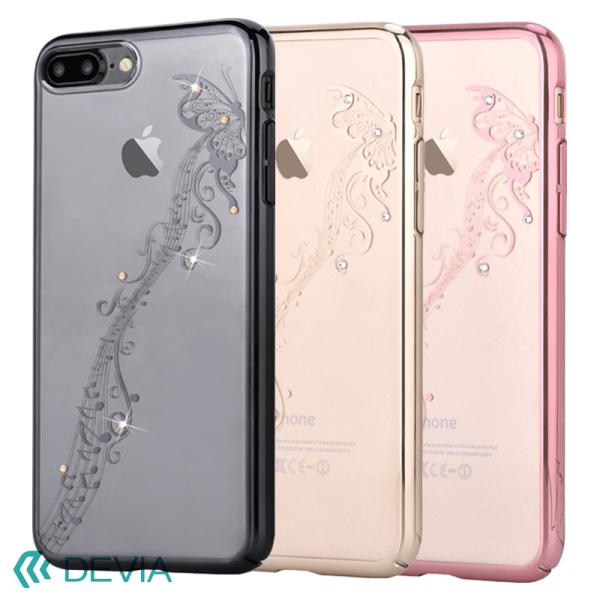 iPhone 8plus 7plus 用 DEVIA 音符 楽譜 蝶 バタフライ スワロフスキー 