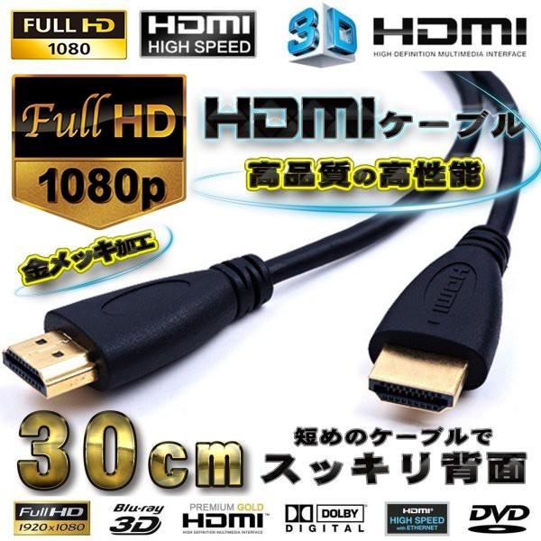 【ver1.4】HDMIケーブル 0.3m 3D対応 フルハイビジョン 背面美人 【ver1.4】