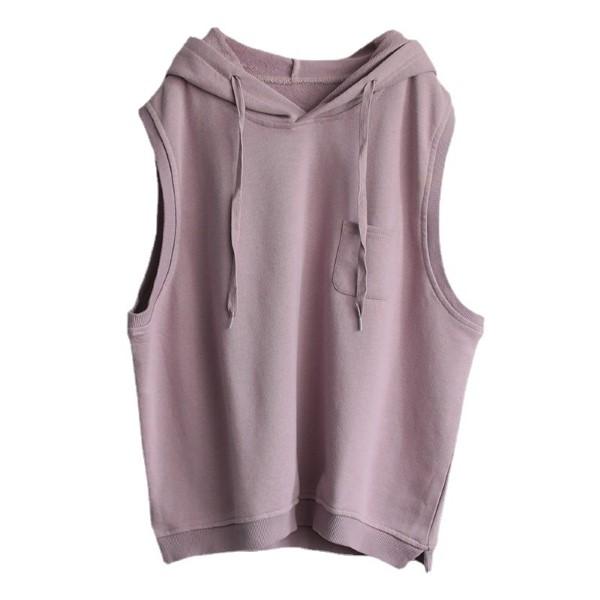 ベスト 重ね着 ノースリーブ パーカー スウェット レディース カットソー 無地 プルオーバー トップス フード ゆったり L 03 Mirise Mirai 通販 Yahoo ショッピング