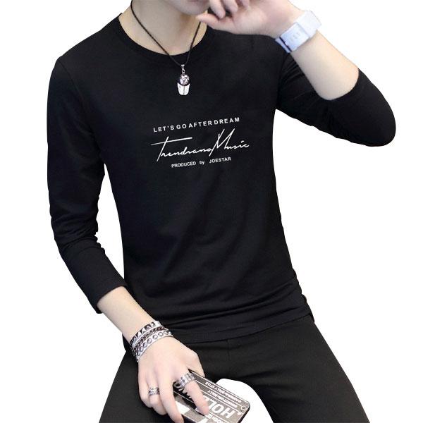 SALE 長袖 Tシャツ ロンT スリム プリント 細身 クルーネック