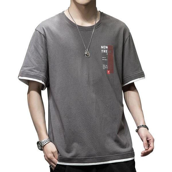 半袖tシャツ メンズ 重ね着風 おしゃれ Tシャツ 英字柄 5分袖tシャツ ゆったり ルーズ トップス カットソー 春 夏 ストリート M 03 Mirise Mirai 通販 Yahoo ショッピング