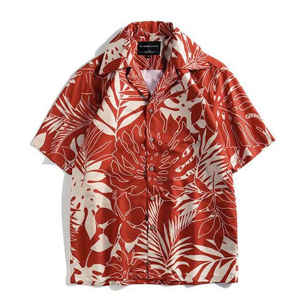 即納 半袖 アロハシャツ ハワイアンシャツ A メンズ トップス 花柄 開襟シャツ 総柄 プリント ボタニカル フラワー おしゃれ ゆったり ポリエステル