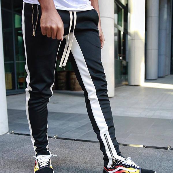 サイド ラインパンツ ジョガーパンツ メンズ ファスナー付き ルームウェア スポーツ フィットネス ストリート スキニー おしゃれ S 01 Mirise Mirai 通販 Yahoo ショッピング