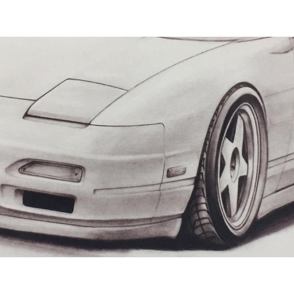 日産 NISSAN 180SX中期【鉛筆画】名車 旧車 イラスト A4 | JChere