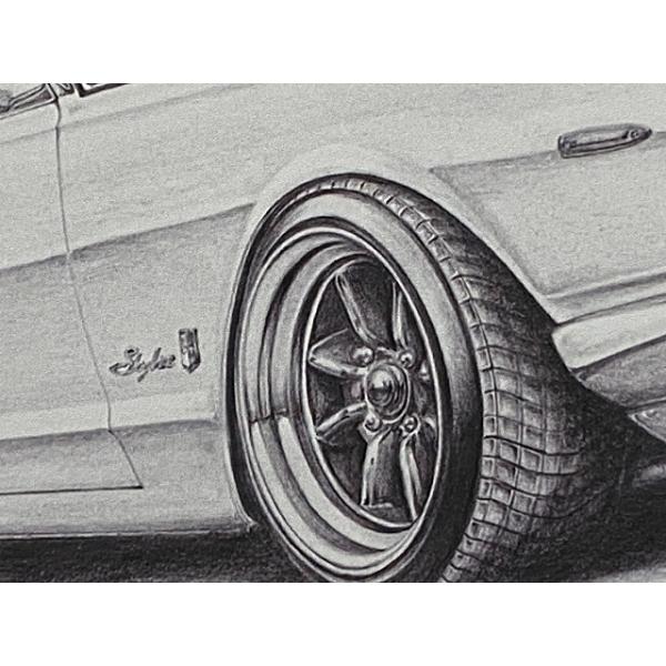 日産 スカイライン ハコスカ GTR 2ドア カスタム【鉛筆画】名車 旧車