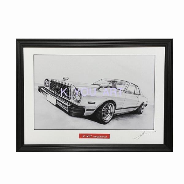 色鉛筆画A4.キジシロ42 TOYOTA トヨタ2000GT前期フロント【鉛筆画】名車 旧車 イラスト