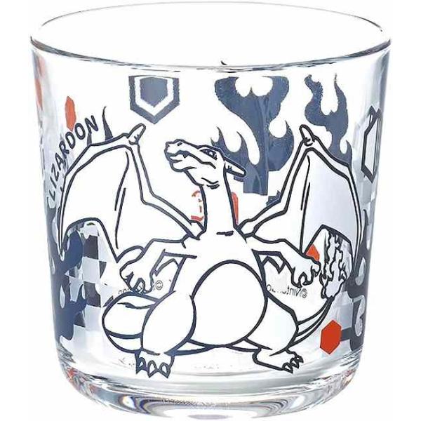 【ポケットモンスター】ポケモン ぽけもん リザードン（切り絵風タッチ） 日本製 ガラス コップ タンブラー