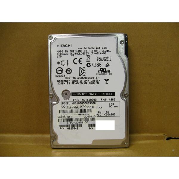 ▽HITACHI HUC106030CSS600 300GB SAS2.0 6Gb/s 10krpm 2.5型 内蔵HDD