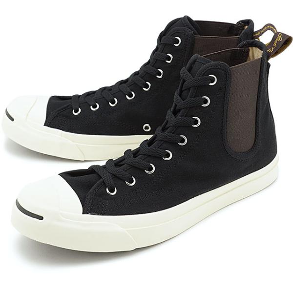 コンバース CONVERSE ジャックパーセル サイドゴア RH HI JACK PURCELL SIDEGORE RH HI 33300310 FW20 ハイカットシューズ 靴 BLACK ブラック系