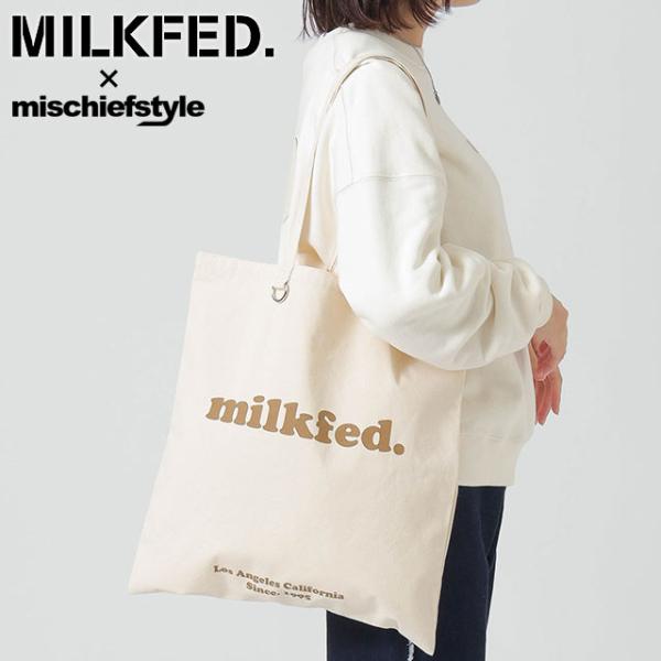 コラボ ミルクフェド MILKFED. トートバッグ ミスチーフスタイル フラット ライトトート クーパー ウィロゴ 103244053007 FW24 別注モデル 正規取扱店