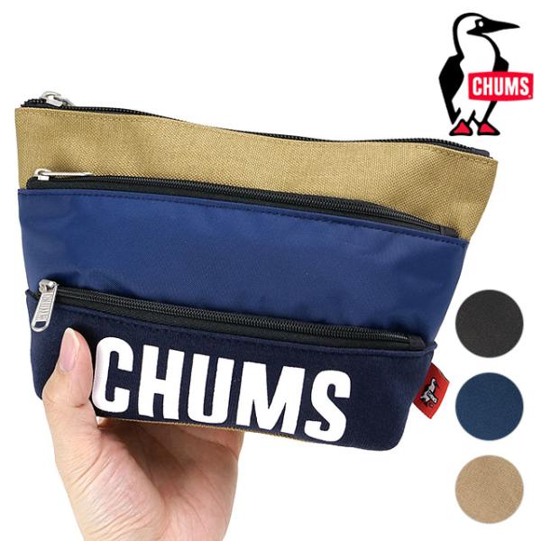 チャムス CHUMS トリコカラー3ポケットポーチ スウェットナイロン CH60-3879 SS25 Tricolor 3 Pocket Pouch Sweat Nylon 小物入れ 文房具 正規取扱店
