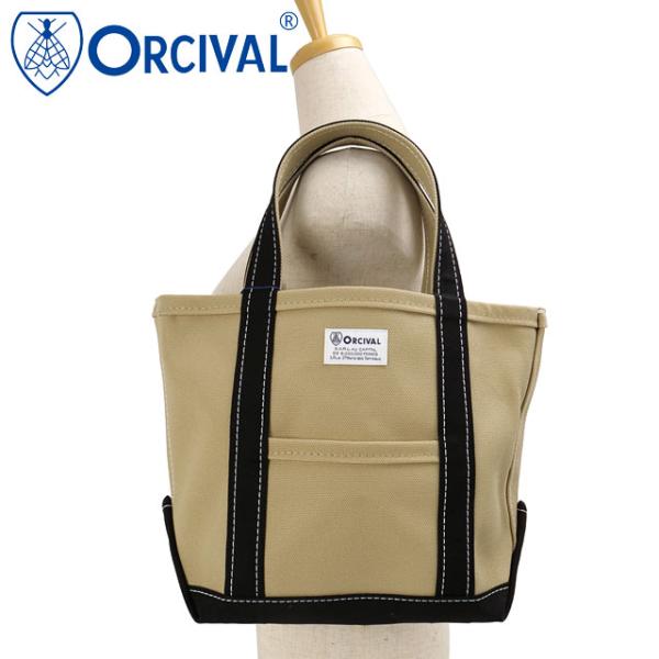 オーシバル ORCIVAL トートバッグ スモール OR-H0285-KWC TOTE BAG SMALL 鞄 日本製 キャンバストート 小サイズ 帆布 LT.KHAKI BLACK 正規取扱店
