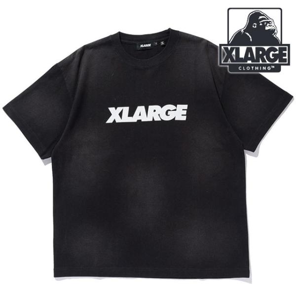 エクストララージ XLARGE メンズ ディスチャージプリンテッド スタンダードロゴ ショートスリーブTシャツ 101261011009 SS26 半袖 黒 BLACK  正規取扱店