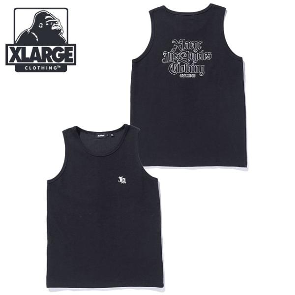エクストララージ XLARGE メンズ オールドイングリッシュ ワッフルタンクトップ 101262013007 SU26 OLD ENGLISH WAFFLE TANK TOP 黒 BLACK  正規取扱店