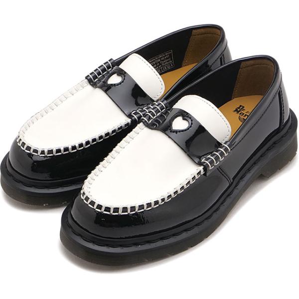 ドクターマーチン Dr.Martens レディース ペントン ハート ローファーシューズ 41676001 PENTON HEART 革靴 ペニーローファー BLACK WHITE 正規取扱店