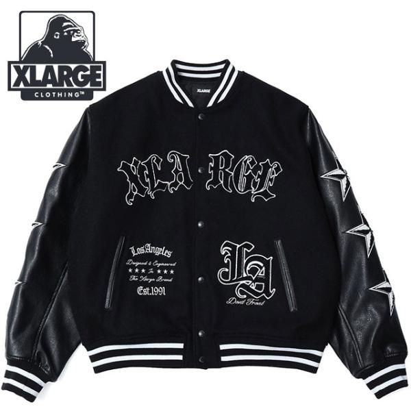 エクストララージ XLARGE メンズ バーシティジャケット 101264021004 VARSITY JACKET アウター スタジャン 中綿ジャケット サガラ刺繍 ストリート 正規取扱店