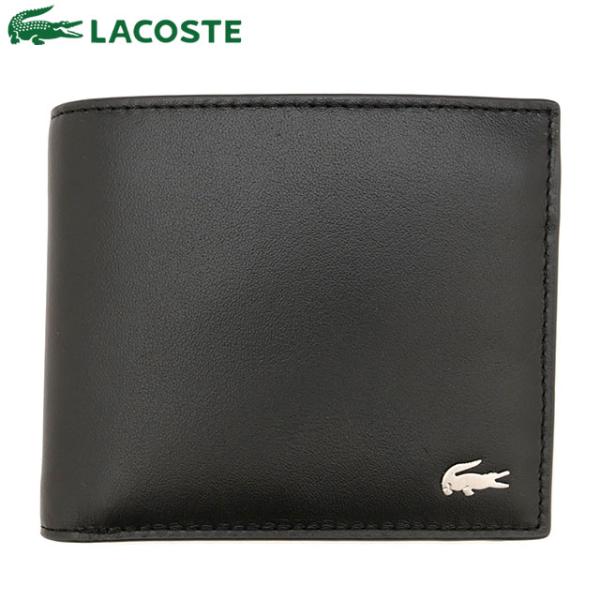 ラコステ LACOSTE 2つ折り財布 NH1112FG-000 メンズ ユニセックス レザーウォレット 贈り物 プレゼント ブラック 正規取扱店